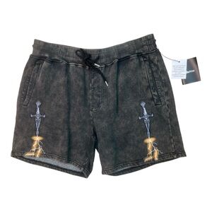 Sz xl doctrine acid wash black Graphic Men Shorts